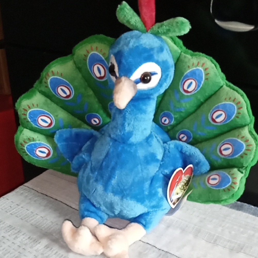 Colorful Plush Peacock Toy